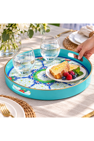 Cam Yüzeyli Lüx Tepsi 33 Cm