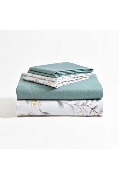 Master Home Textile Cotton Floral Duvet Cover Set, Fits 160 x 200 cm Queen Si...