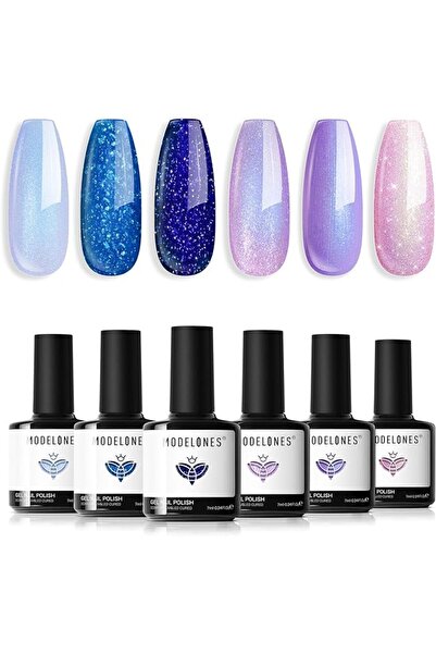 modelones Store modelones Pink Gel Nail Polish Set, 6 Colors Light Soft Pink ...