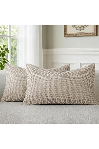 a moment White Chenille Cushion Cover Throw Pillow Covers 30 x 50 CM Pack of ...
