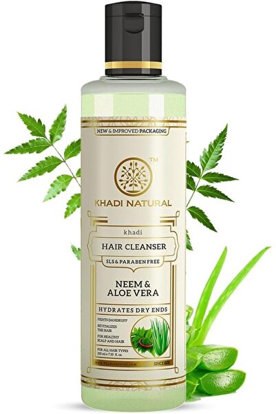Khadi Natural منظف/شامبو عشبي للشعر، بالنيم والألوفيرا، خالٍ من SLS/البارابين...