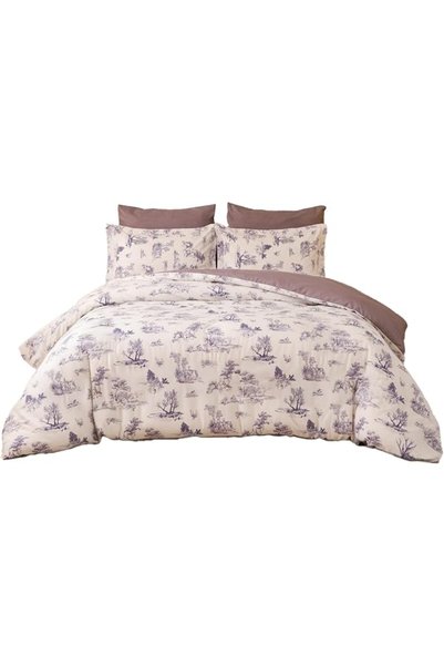D DONETELLA FEEL THE LUXURY طقم لحاف مطبوع من دونيتلا، مقاس كينج 220×240 سم -...