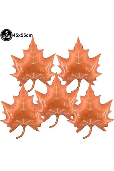OEM Set of 5 maple leaf foil balloons - 45x55 cm