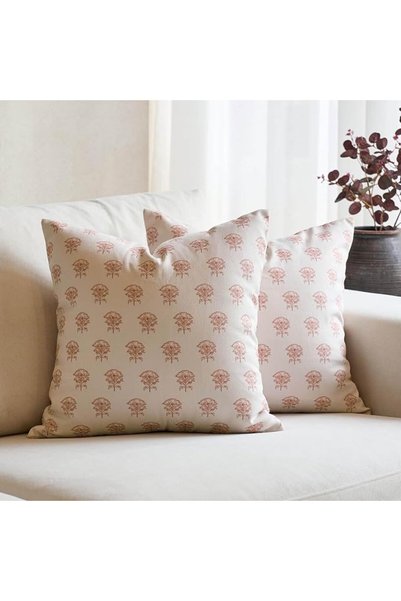 Amor Virisso Set of 2 Floral Throw Pillow Covers 18x18 Inch, Vintage Decorati...