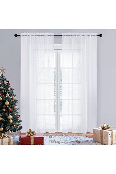 OVZME Bedroom Curtains 2 Panel Sets 84" Inch Length - Transparent Light Weigh...