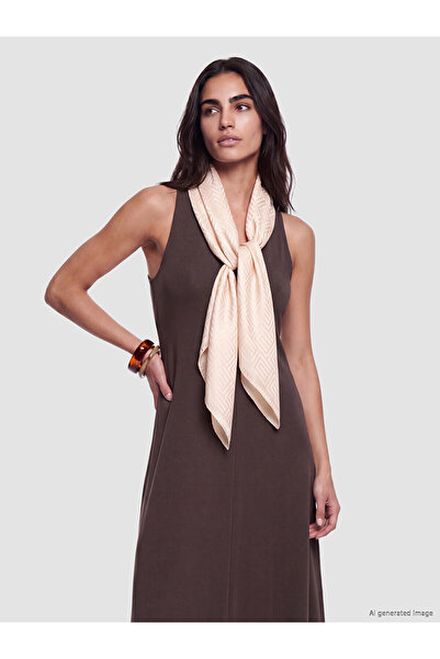 LC Waikiki Nevavm Farkıyla Lcw Accessories Beige Satin Patterned Women's Shawl