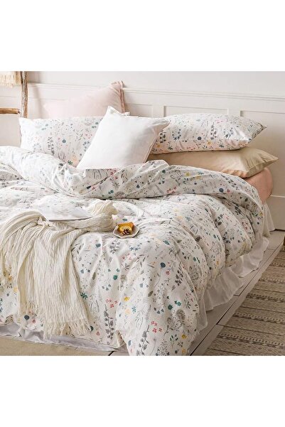 LifeTB Cotton Floral Duvet Cover Queen Girl Pink Flower Bedding Sets Garden S...