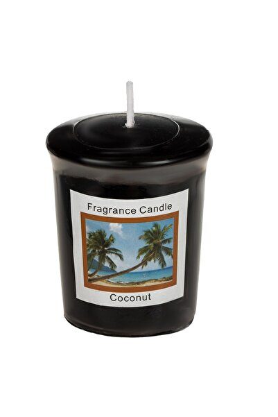 DD SHOP Lumanare Parfumata Votive Neagra cu Aroma de Nuca de Cocos Ø4.5x5cm