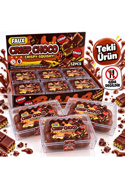 Squishy Crisp Choco Crunch Çıtır Sukuşi Çikolata Sukuşi Patlayan Çıtırdayan Sukuşi Skuşi Slow Stres atma 1 Adet