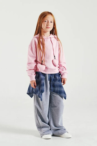 LOCO LOCO Sweat pentru fete N1249 cu detaliu accesoriu inimă