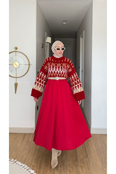 NİLNUR MODA Νέα σεζόν Γυναικεία φούστα Scuba Chan