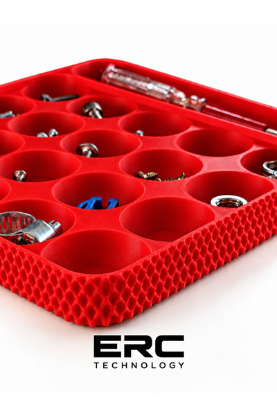 ERCTECH Multi-Compartment Hardware Organizer Tray – Screw, Dowel, and Small Parts Organizer 18X18Cm