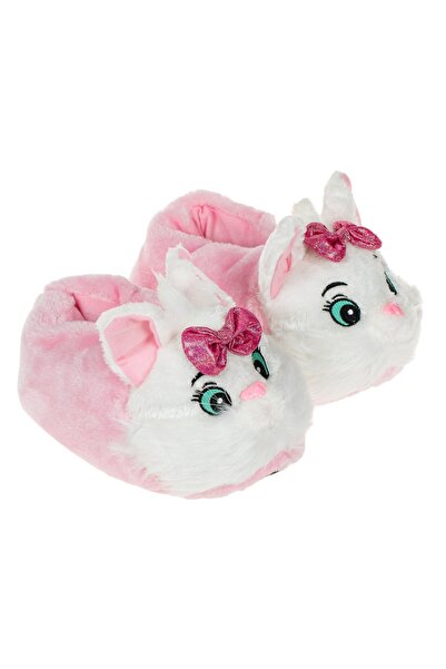 DD SHOP Papuci de Casa Pisica 3D Roz Alba cu Fundita pentru Femei - Dama Mode...