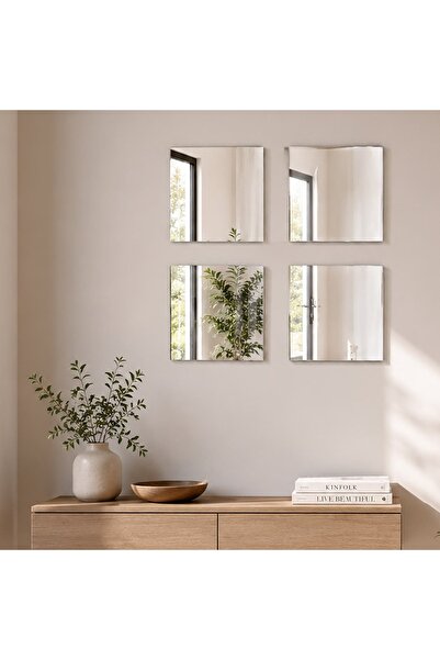 DD SHOP Oglinzi Decorative Patrate de Perete 20x20cm - 4buc - Sticla, Decorat...