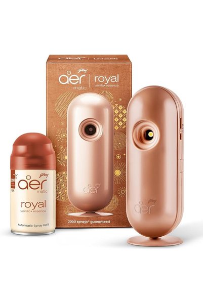 Godrej aer طقم ماتيك (جهاز + عبوة واحدة) - معطرات غرف أوتوماتيكية مع بخاخ تحك...