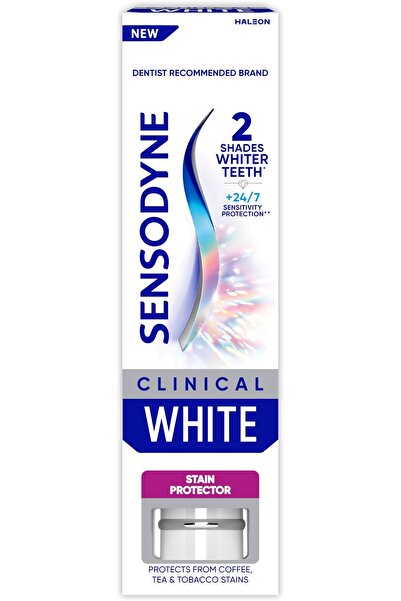 Sensodyne Clinical White Sensitive Teeth Whitening Toothpaste, Stain Protecto...