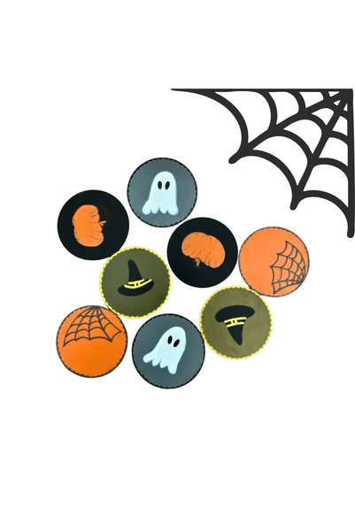 HOME ALL Halloween themed wooden coaster set - 4 pieces