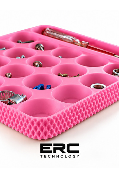 ERCTECH Multi-Compartment Hardware Organizer Tray – Screw, Dowel, and Small Parts Organizer 18X18Cm