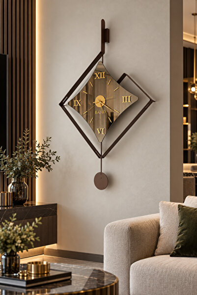 bablo Eksen Bronz Klasik Bronz Aynalı Sessiz Mekanizma Metal Gövde Modern Duv...