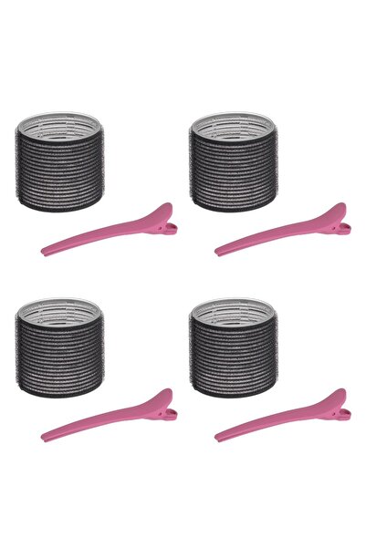 DD SHOP Bigudiuri Negre de Ø6cm cu Clips Fucsia 11cm - 8buc - Accesorii Ingri...
