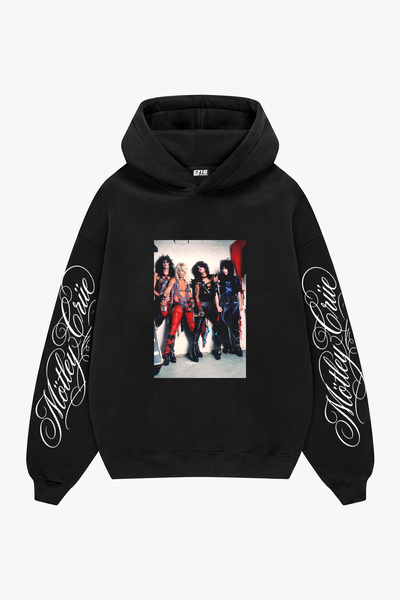 Sekizbiraltı هودي للجنسين بطباعة على الأكمام باللون الأسود من World Tour 1983