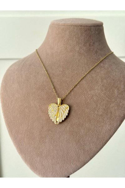 YOUES JEWELRY ÇELİK TAŞLI KADIN KOLYE MELEK KANAT KOLYE