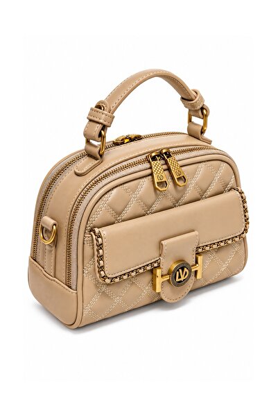 Levidor Mink Quilted Embroidered Double Compartment Women's Hand and Shoulder...