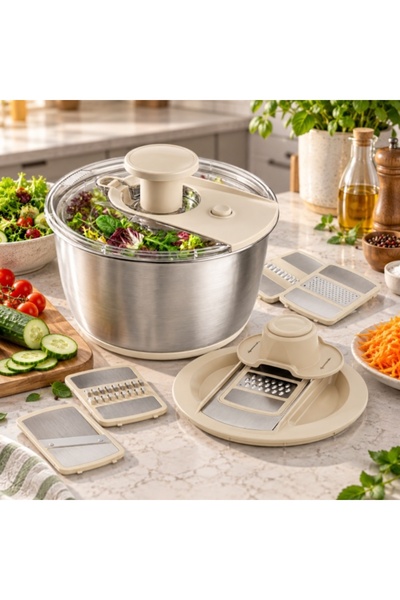 AROW Spinner Salata Kurutma ve Dilimleme Seti TR-7993