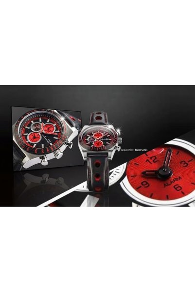 JACK PIERRE Men's Wristwatch Steel Case Red Special Strap