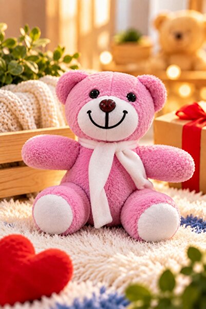 Uyku Arkadaşım Çocuklara Sevgiliye Hediye Pembe Peluş Mini Ayıcık Oyuncak