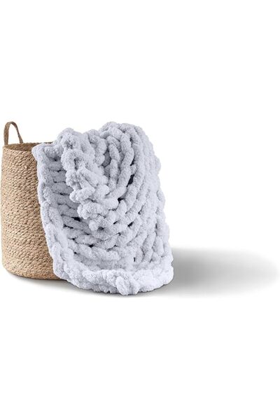 GENERAL Adyrescia Chunky Knit Blanket Throw | 100% Hand Knit with Jumbo Cheni...