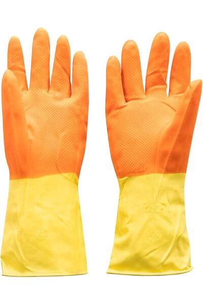 Lawazim Rubber Gloves - Reusable Waterproof Non-Slip Textured Grip Multi-Purp...