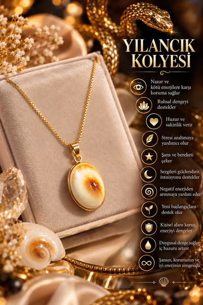 BURCUNATAŞ YILANCIK ŞİFA KOLYESİ