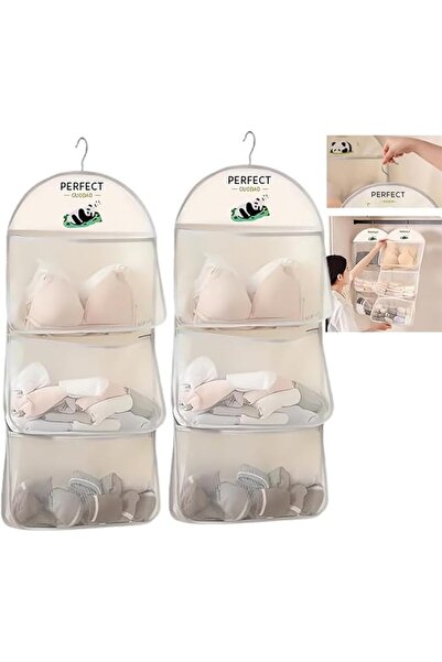 Tazweeq Hanging Closet Organizer, Multi Purpose 3-Layer Mesh Storage Hanging ...