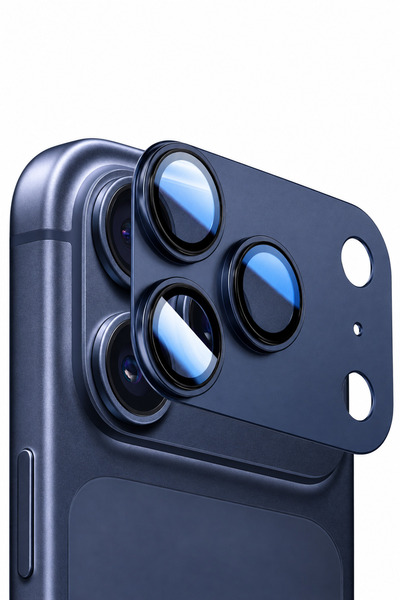QUSCHU İphone 17 Pro Uyumlu Tam Kapatan Premium Safir Kamera Lens Koruyucu
