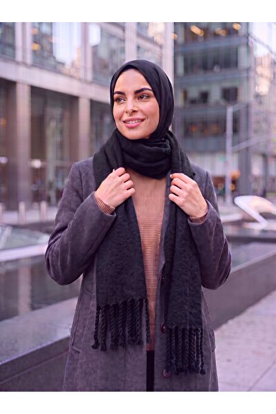 MODA شال كتف منفوش بلون الكرز مستورد - شال كتف ملتوي - شال كتف ناعم بلون الكرز