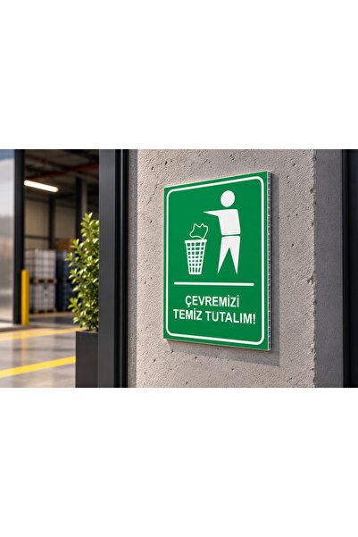 MCK Reklam Çevremizi Temiz Tutalım Uyarı Levhası 35x50 cm (3 mm Oluklu Polikarbon)