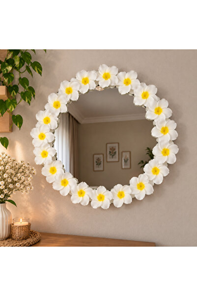 MİRAY FLOWERS HEDİYELİK Çiçek Detaylı Tasarım Yuvarlak Duvar Aynası - Konsol ...