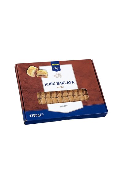 Metro Chef Kuru Baklava 1,25 Kg Ceviz - Pratik ve Lezzetli - 5 Adet