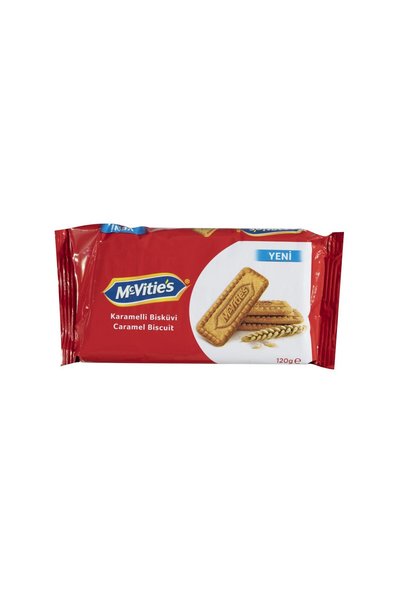 McVities Karamelli Bisküvi 120g - İnce, Taze ve Düşük Kalorili Atıştırmalık