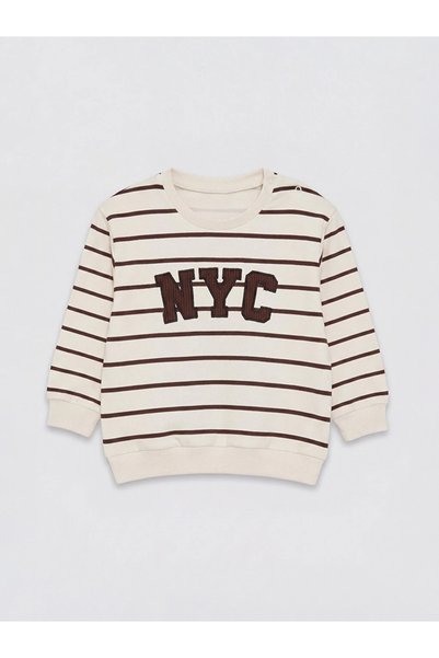LC Waikiki Brown Striped Baby Boy T-Shirt