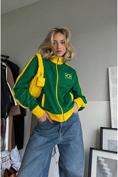 Weekeep Brasil Baskılı Streetwear Trend Unisex Femuarlı Hırka Streetwear Y2k