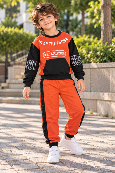 SERPİL 8SS GİYİM Erkek Çocuk 2’li Eşofman Takımı – Yazılı Sweatshirt ve Spor ...