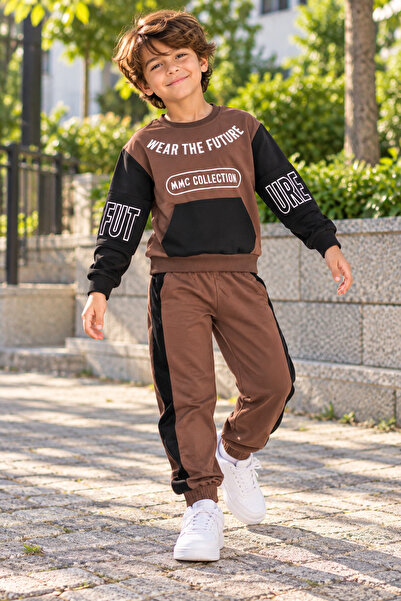 SERPİL 8SS GİYİM Erkek Çocuk 2’li Eşofman Takımı – Yazılı Sweatshirt ve Spor ...
