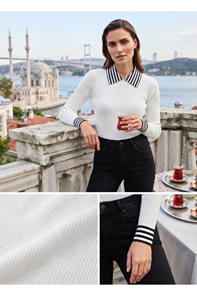 ZIFA Luxury Gold Series |   Luxury Striped Polo Collar and Cuff Detailed Ital...