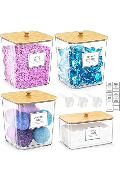 U-HOOME U HOOME Laundry Room Organization Must-Haves: Clear Acrylic Pods Cont...
