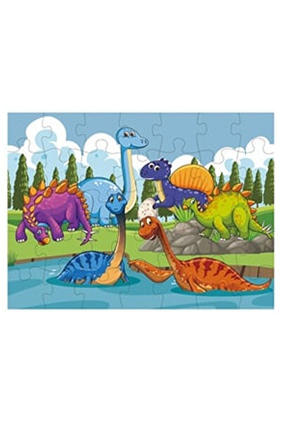 OEM Puzzle Dinozauri pe Lac (35 de piese Jumbo)