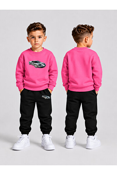 LORVEX Boys' Crew Neck Sweatshirt Tracksuit Set 2-Piece Printed Top and Botto...