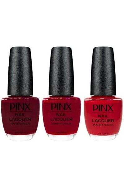PINXAV مجموعة طلاء أظافر PINX RED TRIO، قابل للتنفس، سريع الجفاف، طويل الأمد،...