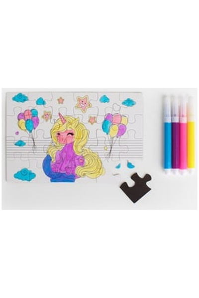 OEM Set Creativ Puzzle & Coloreaza Unicorn (24 Piese) - 15x10cm